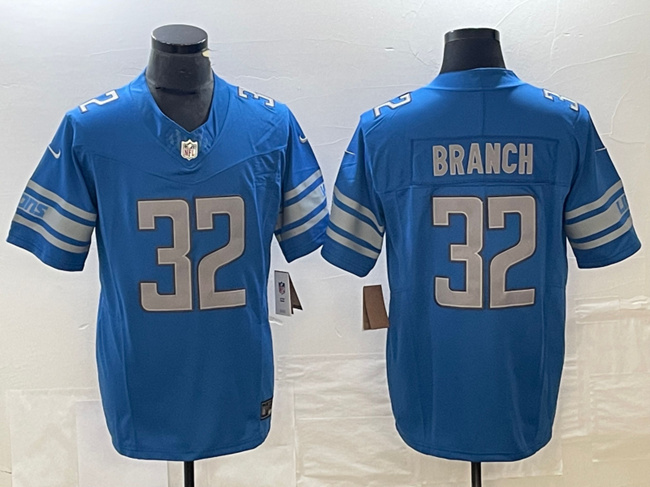 Men's Detroit Lions #32 Brian Branch Blue 2023 F.U.S.E. Vapor Untouchable Limited Football Stitched Jersey